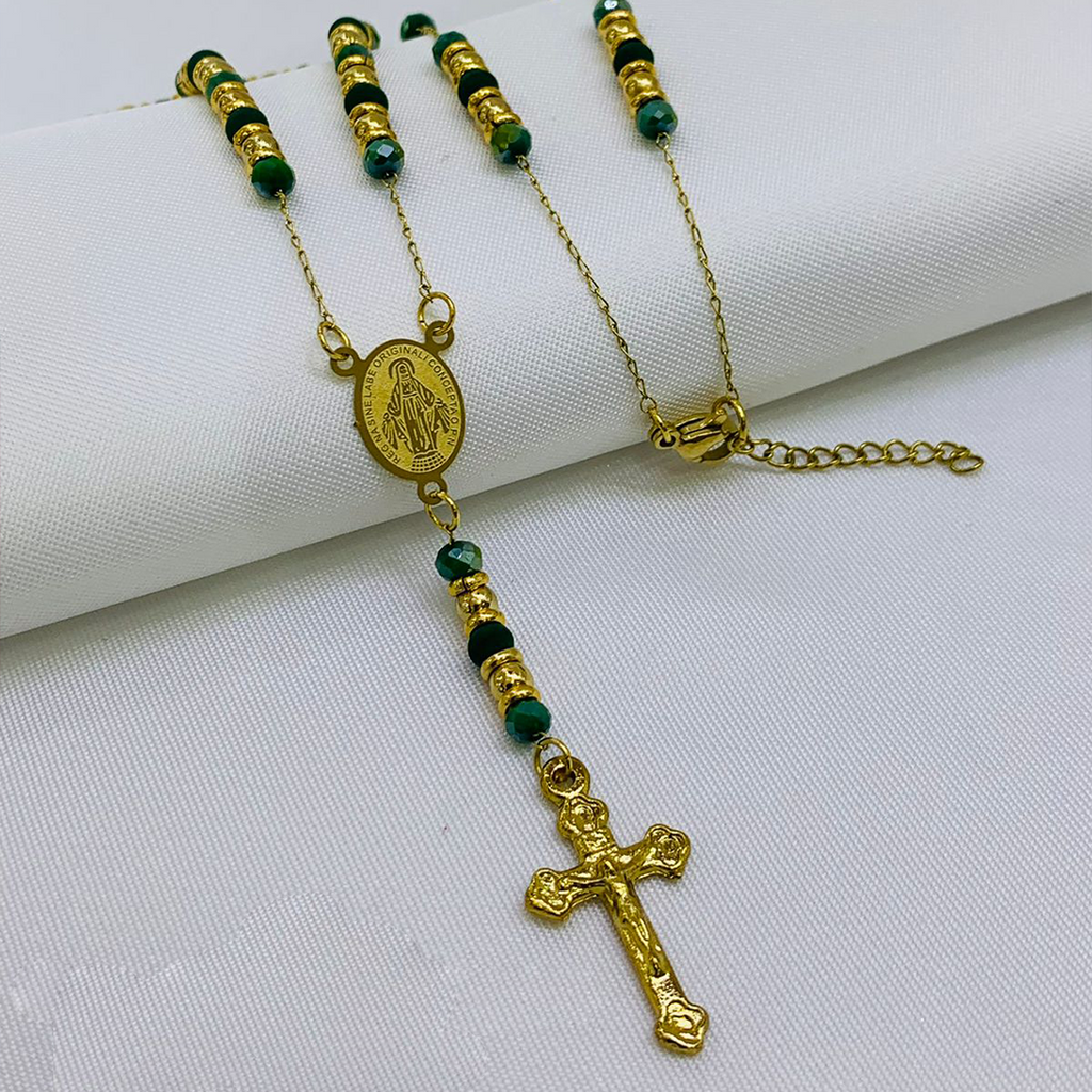 Celestial Sapphire Camándula | Protección divina con brillo de zafiro