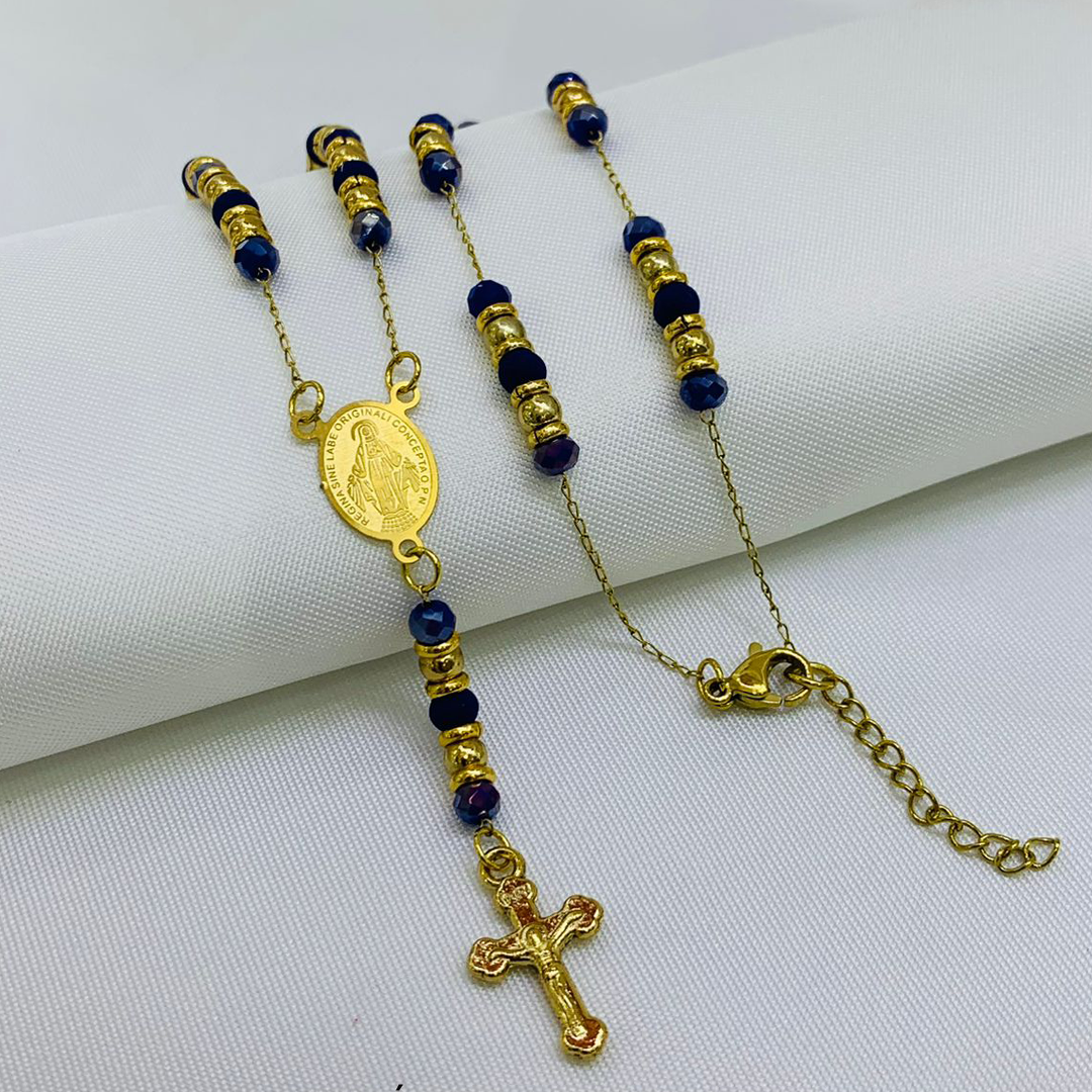 Celestial Sapphire Camándula | Protección divina con brillo de zafiro