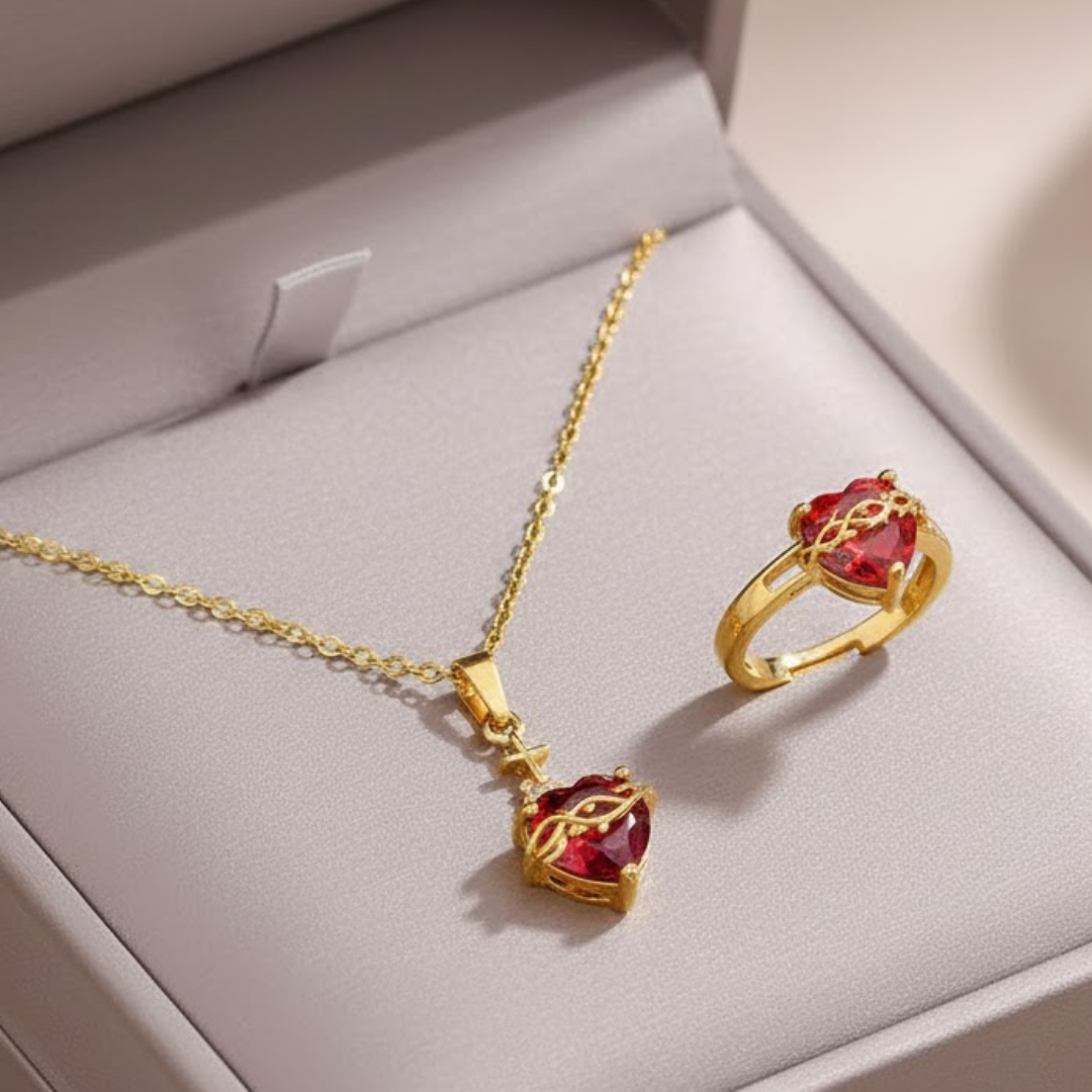 Set Collar y Anillo Sagrado Corazón