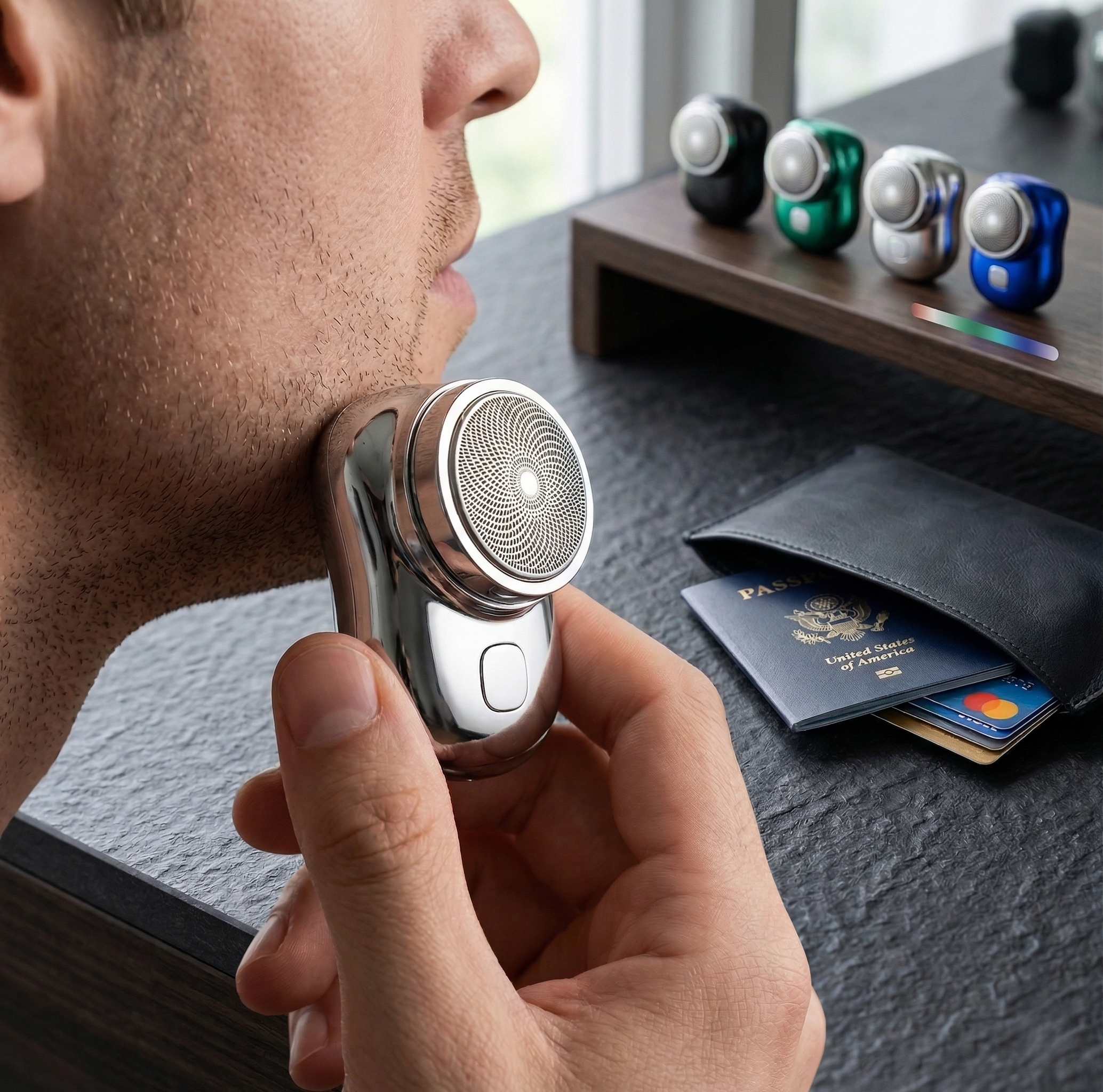 PocketMaster™ Mini Afeitadora Rotativa Eléctrica de Precisión - Un Afeitado Perfecto en Tu Bolsillo.